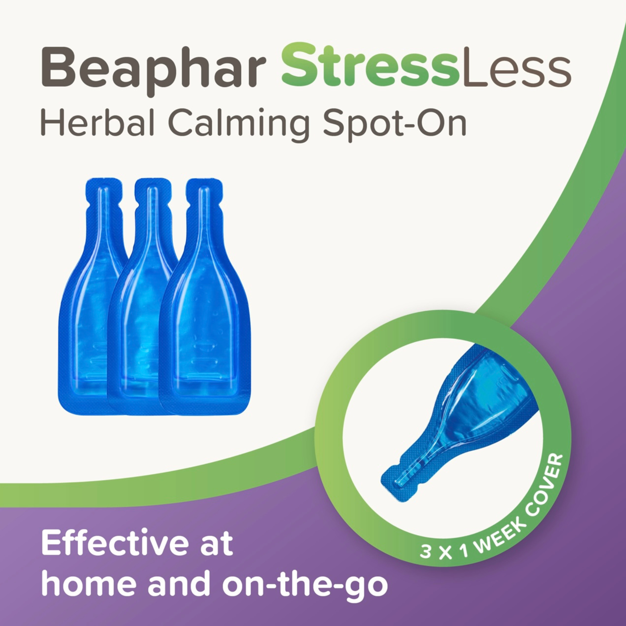 Beaphar StressLess Herbal Calming Spot-On for Dogs, 3 pipettes